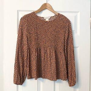 URBAN Romantics Brown Polka Dot Blouse